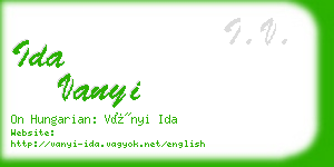 ida vanyi business card